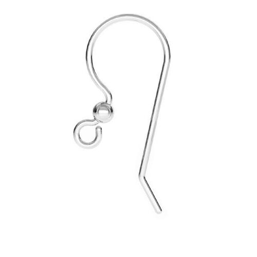 15mm French Hook with Ball - 925 Sterling Silver - Pair