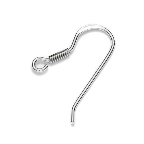 18.2mm French Hook with Spring - 925 Sterling Silver - Pair