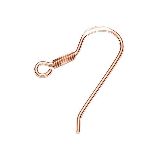 18.2mm French Hook with Spring - 925 Sterling Silver - 18K Rose Gold - Pair
