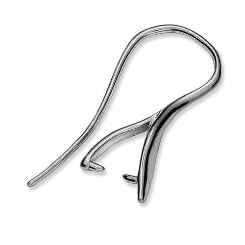15.2mm Pinch Bail Ear Hook - 925 Sterling Silver - 18K Rose Gold - Pair