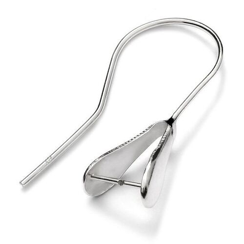 28mm Pinch Bail Ear Hook - 925 Sterling Silver - Pair