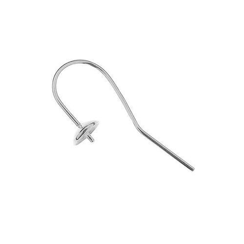 25mm Glue in Ear Hook - 925 Sterling Silver - Pair