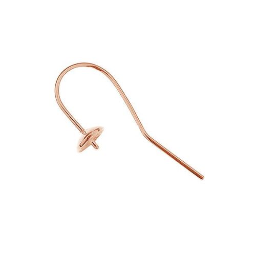 25mm Glue in Ear Hook - 925 Sterling Silver - 18K Rose Gold - Pair