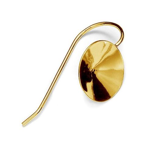 10mm (SS47) 1122 Rivoli Ear Hook - 925 Sterling Silver - 18K Light Gold - Pair