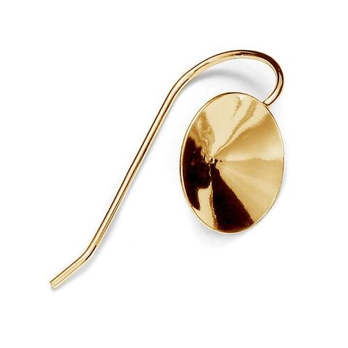 10mm (SS47) 1122 Rivoli Ear Hook - 925 Sterling Silver - 24k Gold - Pair