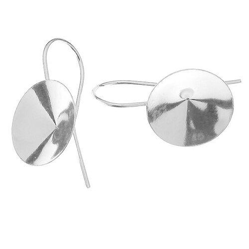 14mm 1122 Rivoli Ear Hook - 925 Sterling Silver - Pair