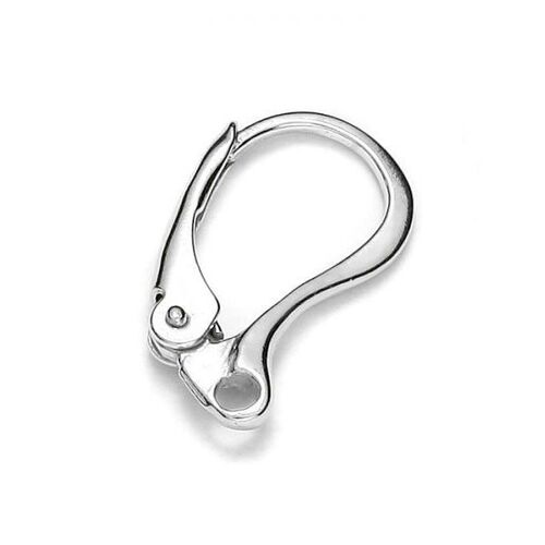 Plain Lever Back Ear Hook - 925 Sterling Silver - Pair