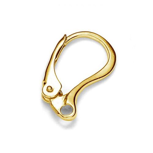 Plain Lever Back Ear Hook - 925 Sterling Silver - 24k Gold - Pair