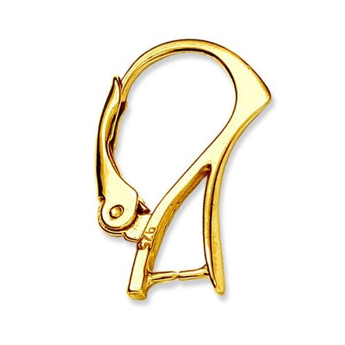 Pinch Bail Lever Back Ear Hook - 925 Sterling Silver - 18K Light Gold - Pair