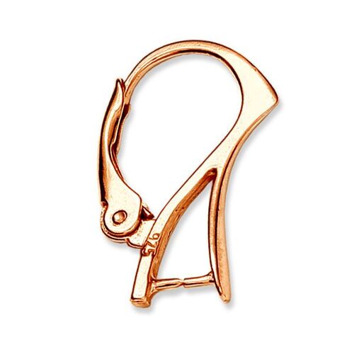 Pinch Bail Lever Back Ear Hook - 925 Sterling Silver - 18K Rose Gold - Pair