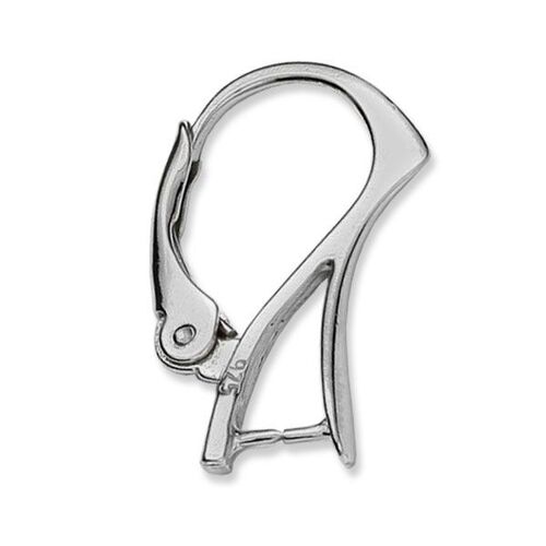 Pinch Bail Lever Back Ear Hook - 925 Sterling Silver - Platinum - Pair