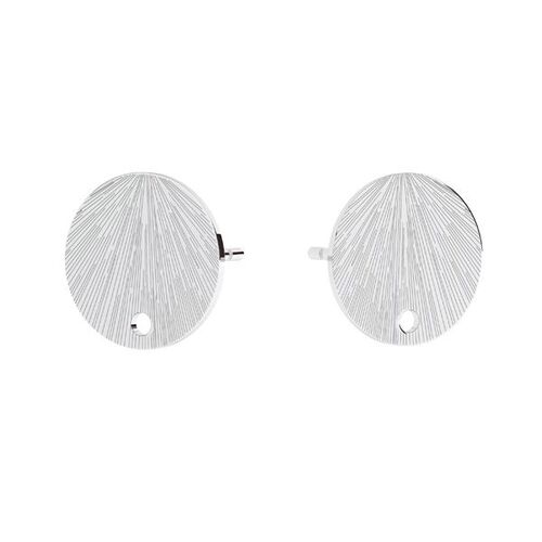 10mm Textured Round Stud Earrings with a hole & Butterfly Back - 925 Sterling Silver - Pair