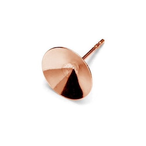 8mm (SS39) 1122 Rivoli Stud Setting & Butterfly Back - 925 Sterling Silver - 18K Rose Gold - Pair