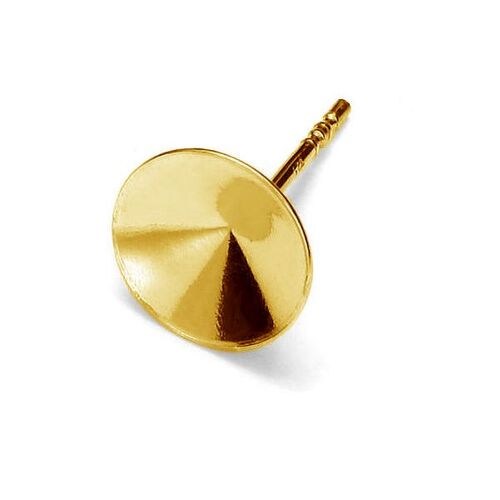 10mm (SS47) 1122 Rivoli Stud Setting & Butterfly Back - 925 Sterling Silver - 24k Gold - Pair