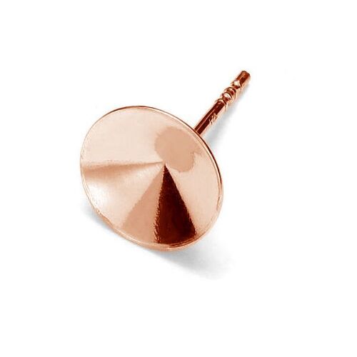 10mm (SS47) 1122 Rivoli Stud Setting & Butterfly Back - 925 Sterling Silver - 18K Rose Gold - Pair