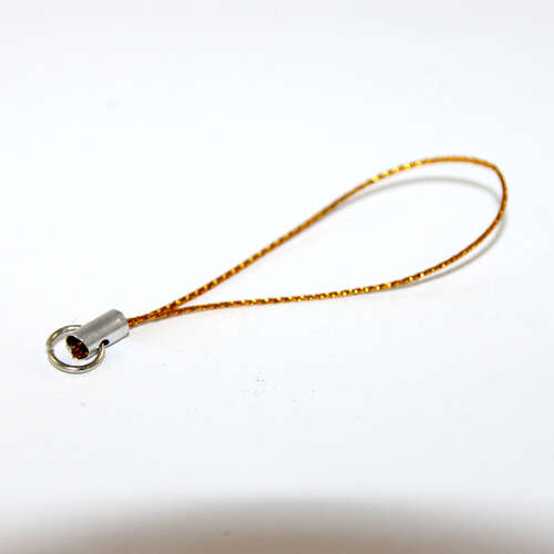 Metallic Gold 45mm Mobile Phone Cord Loop with Jump Ring
