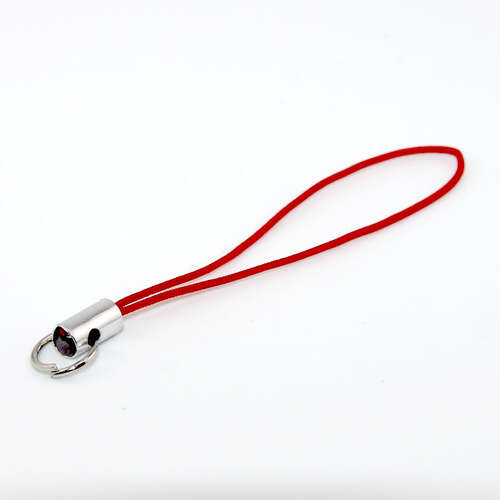 Red 45mm Mobile Phone Cord Loop with Jump Ring