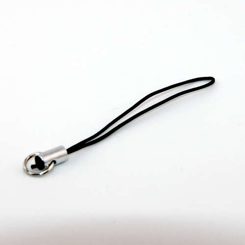 Black 45mm Mobile Phone Cord Loop with Jump Ring