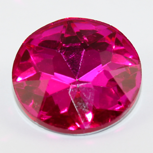 27mm Flat Top Round Stone - Fuchsia