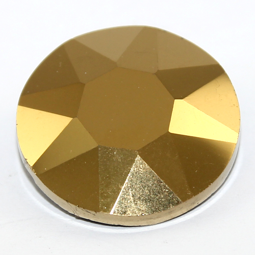 27mm Flat Top Round Stone - Metallic Gold