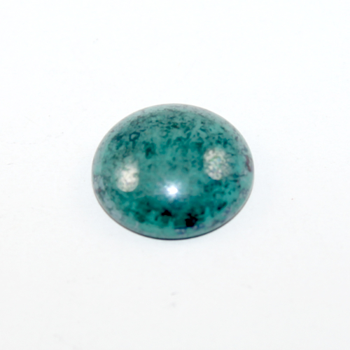 20mm Round Domed Crystal Czech Glass Cabochon - Terracotta Turquoise Green