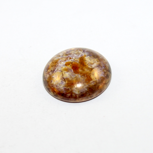 20mm Round Domed Crystal Czech Glass Cabochon - Terracotta Senegal Brown