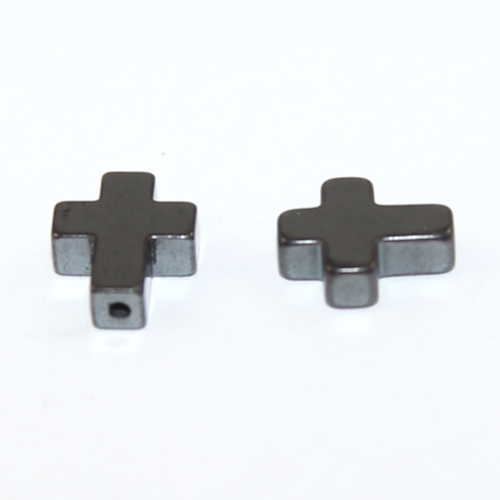8mm x 10mm Hematite Cross Bead