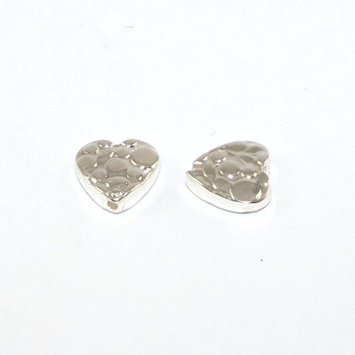 8mm Hematite Heart Bead - Silver