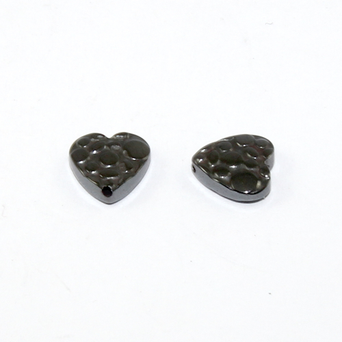 8mm Hematite Heart Bead