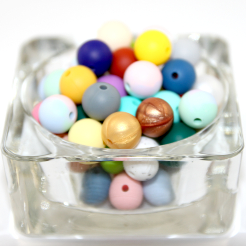 12mm Silicone Round Beads - Mixed Colours
