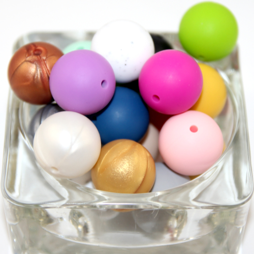 19mm Silicone Round Beads - Mixed Colours