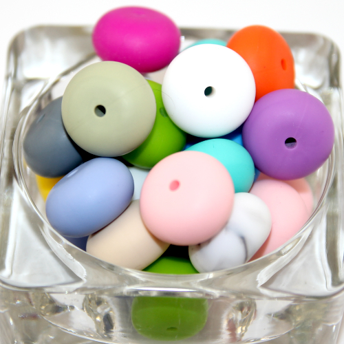 19mm Silicone Abacus Beads - Mixed Colours
