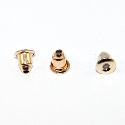 Stud Earring Back - Bullet - Pair - Pale Gold