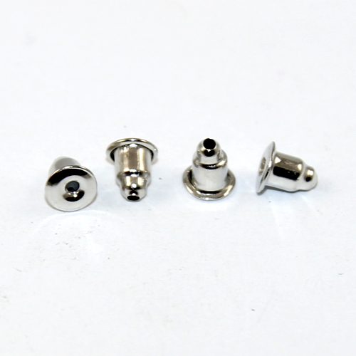 Stud Earring Back - Bullet - Pair - Platinum