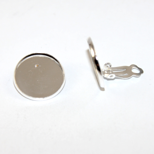 20mm Cabochon Setting Clip-ons - Pair - Silver