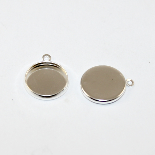 12mm Round Cabochon Pendant Setting - Silver