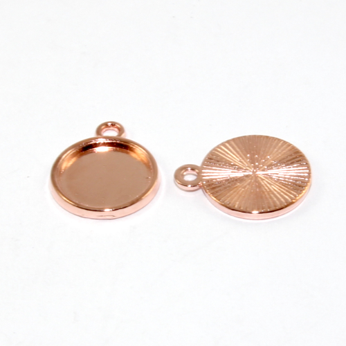 12mm Round Cabochon Pendant Setting - Rose Gold