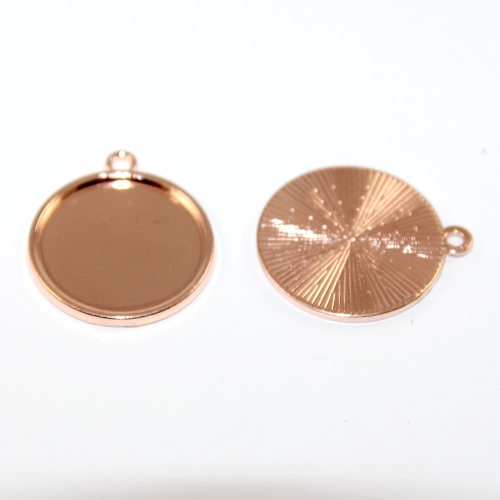 20mm Round Cabochon Pendant Setting - Rose Gold