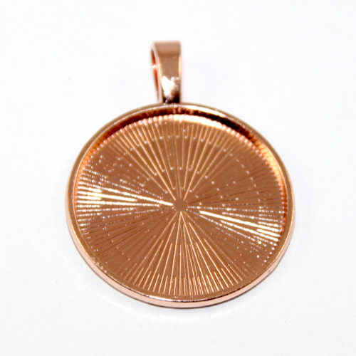 25mm Round Cabochon Pendant Setting - Rose Gold