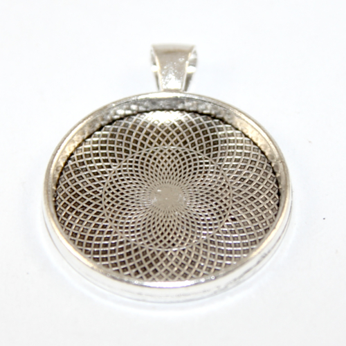 30mm Round Cabochon Pendant Setting - Platinum