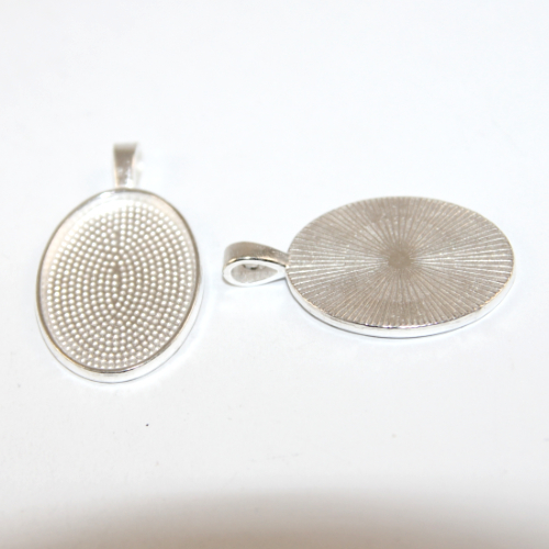 25mm x 18mm Oval Cabochon Setting Pendant  - Silver