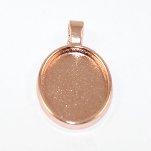 25mm x 18mm Oval Cabochon Setting Pendant - Rose Gold