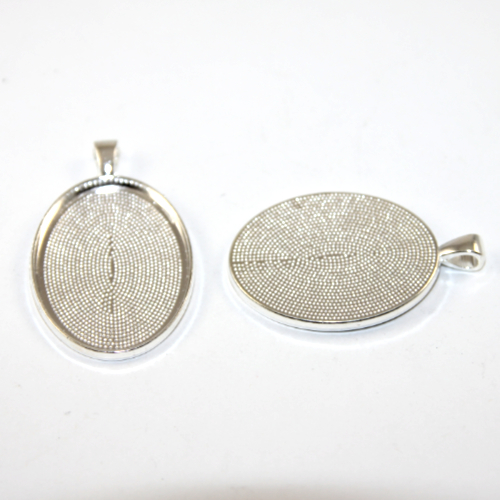 40mm x 30mm Oval Cabochon Setting Pendant  - Silver