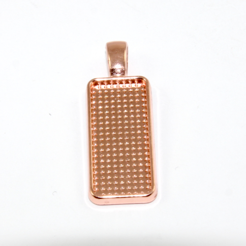10mm x 25mm Rectangle Cabochon Setting Pendant - Rose Gold