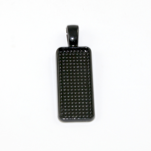 10mm x 25mm Rectangle Cabochon Setting Pendant - Black