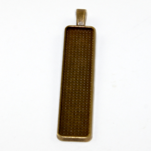 10mm x 50mm Rectangle Cabochon Setting Pendant - Antique Bronze
