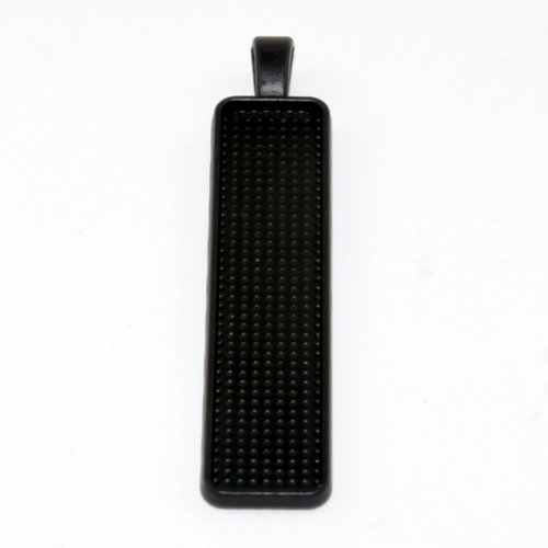 10mm x 50mm Rectangle Cabochon Setting Pendant - Black