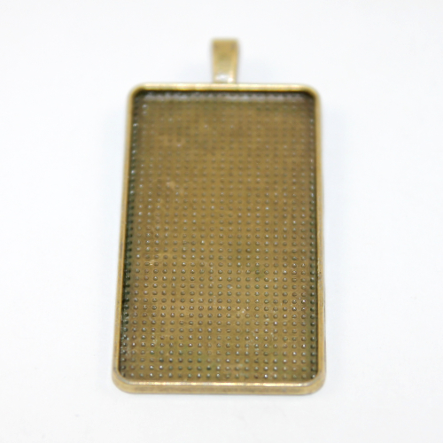 25mm x 50mm Rectangle Cabochon Setting Pendant - Antique Bronze