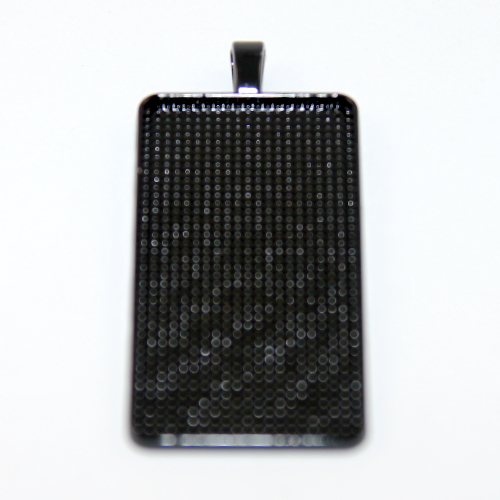 25mm x 50mm Rectangle Cabochon Setting Pendant - Black