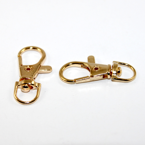 36mm Lobster Keyring with Swivel - Light Gold